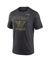 Fanatics Men's Heather Charcoal Vegas Golden Knights 2025 Stanley Cup Playoffs Crossbar Tri-Blend T-Shirt