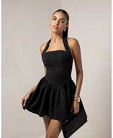 Heiress Beverly Hills Women's Halter Contour A-Line Mini Dress