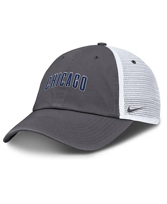 Nike Men's Gray Chicago Cubs Wordmark Club Adjustable Trucker Hat