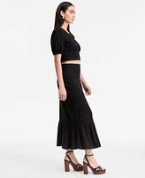 I.n.c. International Concepts Women's Crochet-Trim Maxi Skirt, Exclusively at Macy's