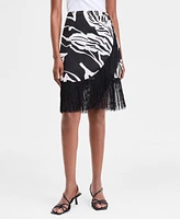I.n.c. International Concepts Women's Printed Fringe Skirt, Exclusively at Macy's