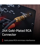 Fluance Premium Grade Subwoofer Cable with Gold-Plated Rca Connectors, High-performance Ofc cable with durable rubber insulator for Subwoofer, Home Th