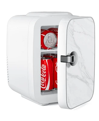 Casainc Portable Small Refrigerator, Versatile Multifunctional, 4L/6 Can Cooler & Warmer Mini Fridge
