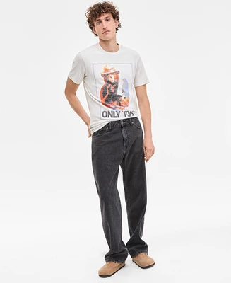 Sun + Stone Men's Nuit Black Baggy Jeans, Exclusively at Macy's
