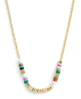 Coach Faux Cultivated Pearl Signature Logo Enamel Mixed Beaded Necklace