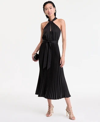I.n.c. International Concepts Women's Pleated Halter Dress, Exclusively at Macy's