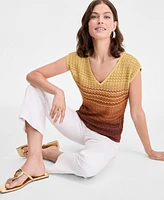 I.n.c. International Concepts Women's Ombre V-Neck Sweater, Exclusively at Macy's