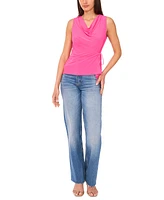 Sam & Jess Petite Cowlneck Tie-Side Sleeveless Top
