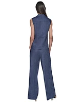 Karl Lagerfeld Paris Women's Pinstripe Button-Front Vest