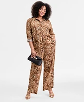 I.n.c. International Concepts Plus Animal-Print Shirt, Exclusively at Macy's