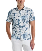 Perry Ellis Men's Short Sleeve Leaf Print Button-Front Shirt