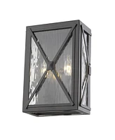 Burnished Cross Water Glass Outdoor Light – Decorative Outdoor Wall Fixture