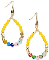 Patricia Nash Gold-Tone Mixed Bead Tear-Shape Drop Earrings