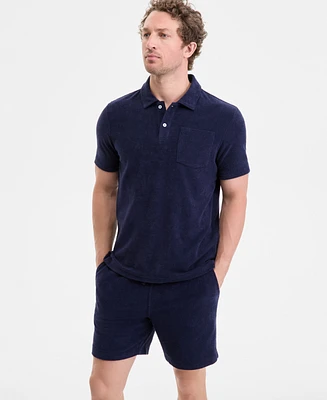 Club Room Men's Solid Terry Cloth Short-Sleeve Polo Shirt, Exclusively at Macy's
