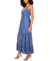 1.state Women's Sleeveless V-Neck Chiffon Maxi Dress