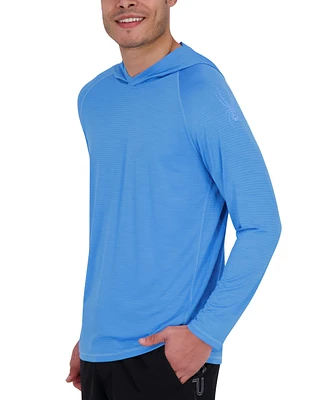 Spyder Men's Long Sleeve Shadow Stripe Rashguard Swim Hoodie