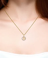 Lali Jewels Diamond Om Symbol 18" Pendant Necklace (1/10 ct. t.w.) in 14k Two-Tone Gold