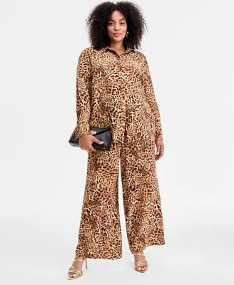 I.N.C. International Concepts Plus Size Animal Print Shirt High Rise Pants Exclusively At Macys