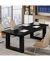 Tribesigns Conference Table, 5 ft Meeting Room Table with Solid Wooden Base, Large
