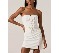 Astr the Label Women's Bow-Detail Strapless Mini Dress