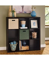 ClosetMaid 9 Cube Storage Shelf Bookshelf Home Organizer with Back Panel, Black