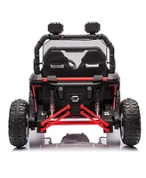 24V Two-seater Kids Ride On Utv W/Parents Control,400W Super Power, Four-wheel suspension, Led Light with Rear searchlight, Bluetooth, MP3,Music, Rear