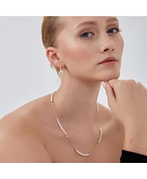 Spero London Baroque Irregular Pearl Jewelled Sterling Silver Chain Necklace In Gold