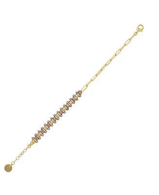 Spero London Dorissa Multi Bead Semi Chain Sterling Silver Bracelet