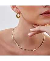 Spero London Gold Rose Gold and Silver Spiral Sterling Silver Flat Necklace