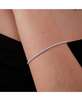 Spero London White Fine Opal Tennis Bracelet In Sterling Silver & Adjustable