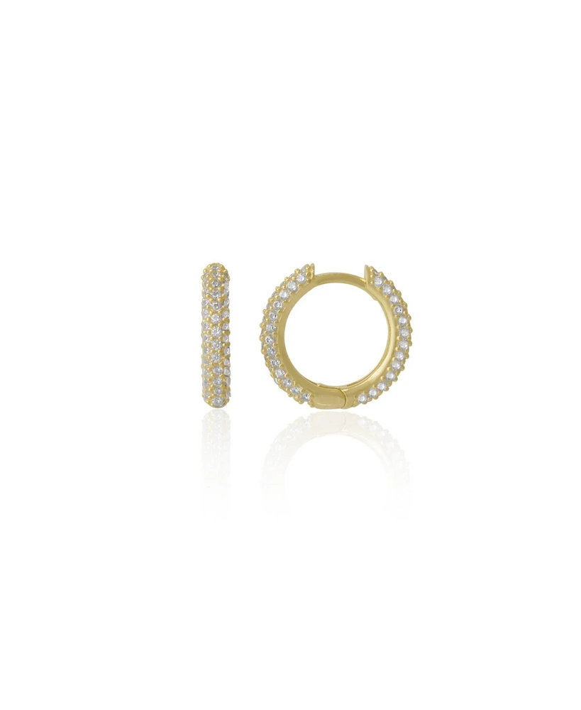 Spero London Pave Sterling Silver Hoop Earrings