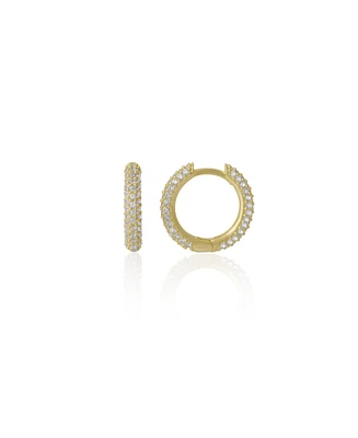 Spero London Pave Sterling Silver Hoop Earrings