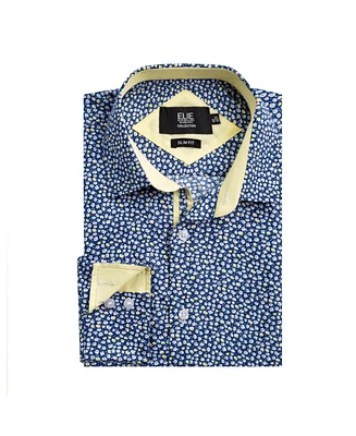 Elie Balleh Big Boys Navy Slim Fit Floral Shirt for