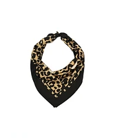 Coach Women's Script Leopard Print Silk Bandana Scarf