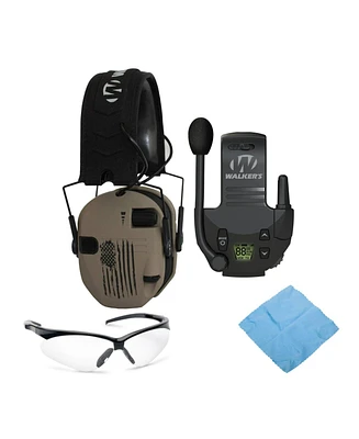 Walker's Razor Slim Electronic Muff (Us Flag-fde) Bundle with Accessories