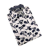 Elie Balleh Little Boys Blue Floral Button-Down Slim Fit Shirt