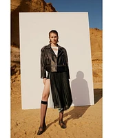 Pcfg Women's Leather Jacket Stud Rocks Details