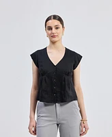 Reistor Women's Deep V-neck Short Top