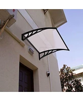 40 x 40 Inch Outdoor Polycarbonate Front Door Window Awning Canopy-Black