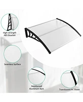 48 x 40 Inch Outdoor Front Door Window Awning Door Canopy Exterior-Black