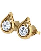 Diamond Teardrop Shape Stud Earrings (5/8 ct. t.w.) in 14k Gold