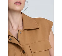 Kenneth Cole Women's Vision Twill Belted Cargo Vest