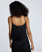 Kenneth Cole Women's Fringe Cropped Camisole Top