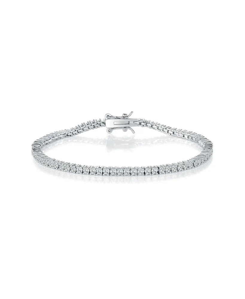 Spero London Sterling Silver 2mm Fine Tennis Bracelet