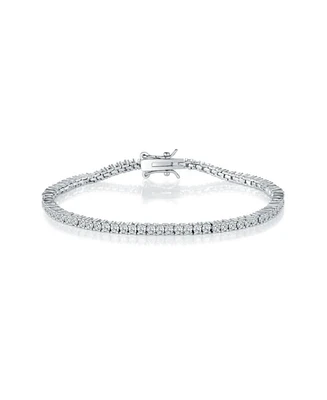 Spero London Sterling Silver 2mm Fine Tennis Bracelet