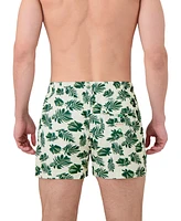 Sunset and Vines Men's Leaf-Print Woven Swim Trunks