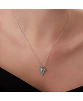 Spero London Hamsa Evil Eye Star Turquoise Sterling Silver Necklace