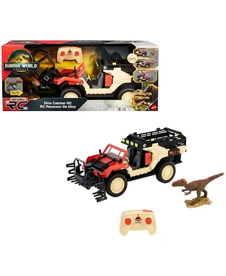 Matchbox Rc Jurassic World Dino Catcher Rc, Remote-Control Toy Truck with Dinosaur Figure