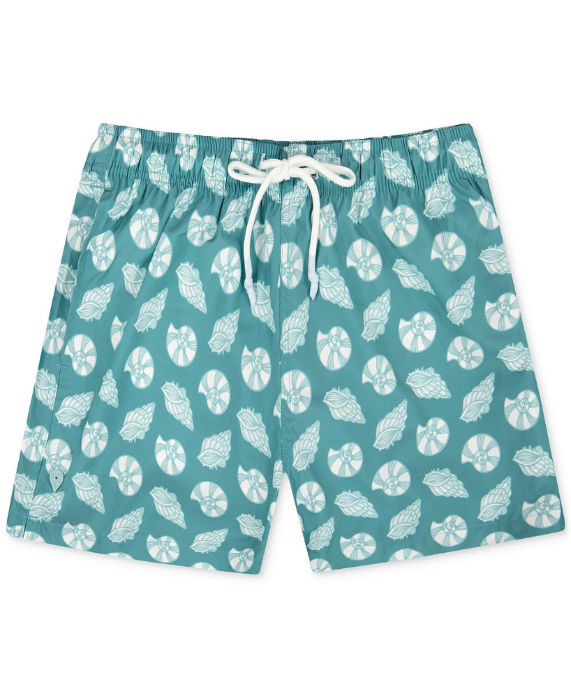 Sunset and Vines Men's Shell-Pattern Woven Swim Trunks