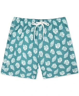 Sunset and Vines Men's Shell-Pattern Woven Swim Trunks